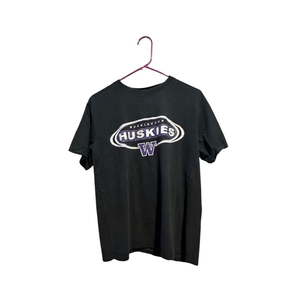 Vintage Campus One University Of Washington Huskies Black T Shirt Size Medium